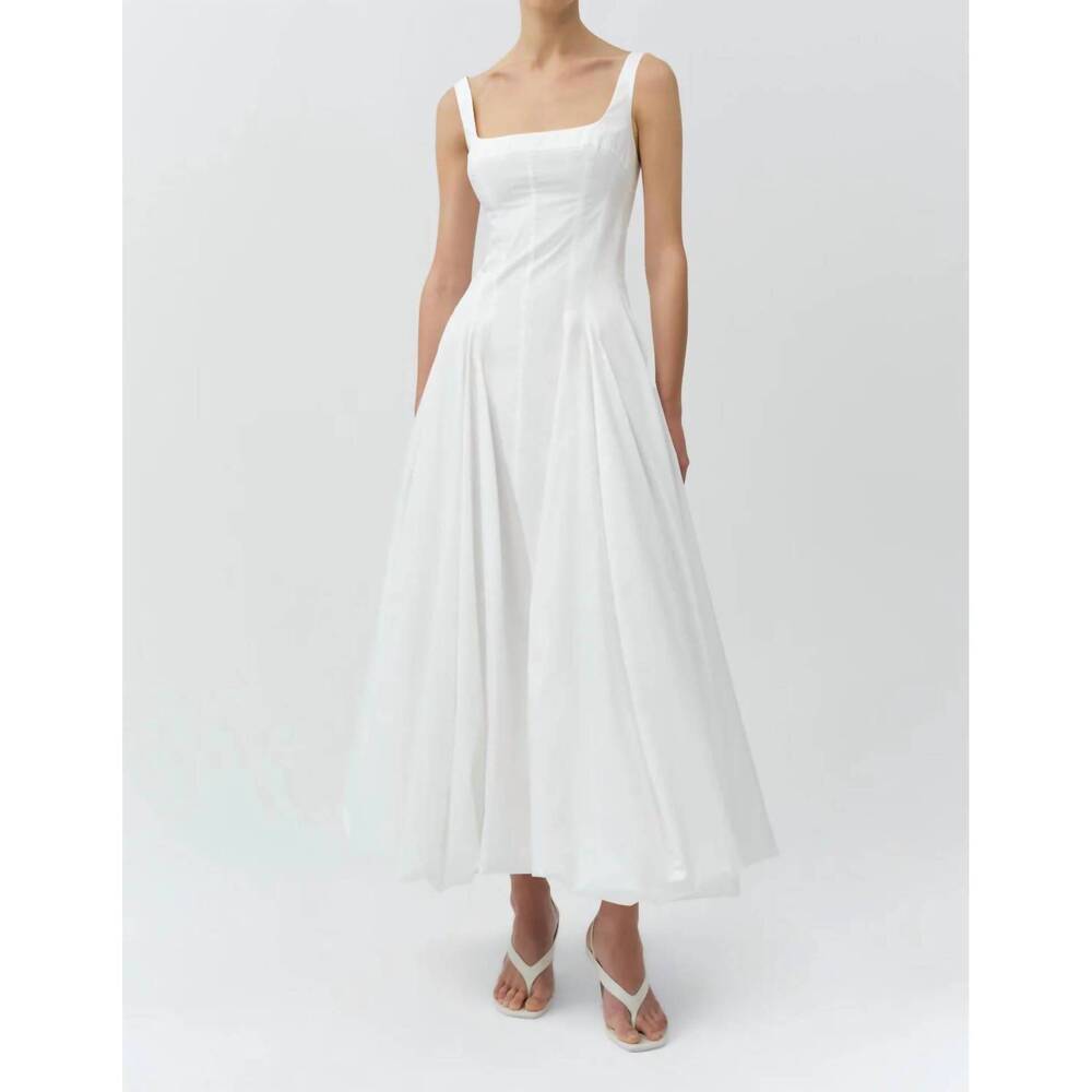 NEW SIMKHAI hally cotton midi dress in white